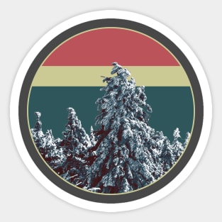 Retro Snow Tree Sticker